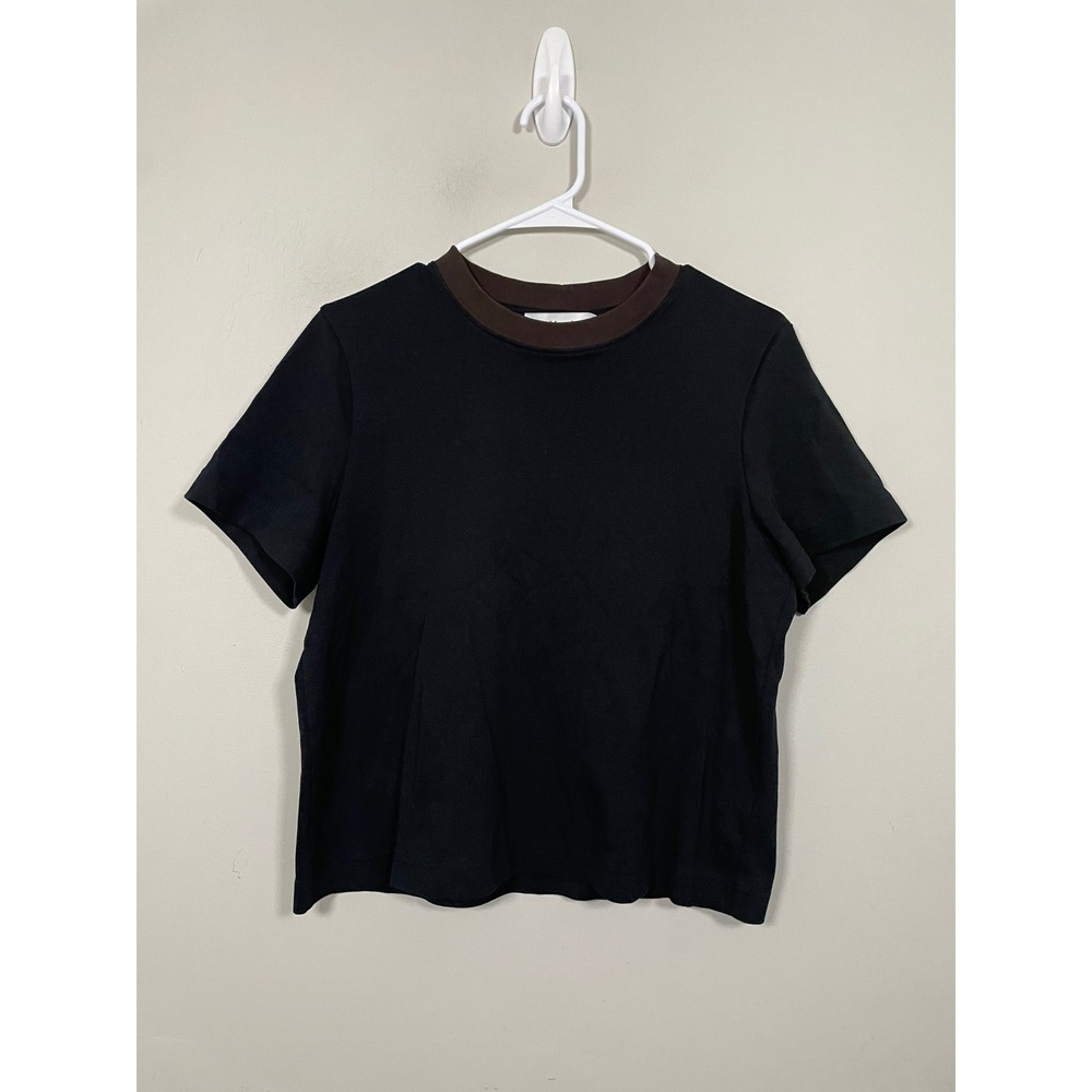 Nu-In Short Sleeve Crew Neck Short Sleeve Tee in Black and Brown Size Large